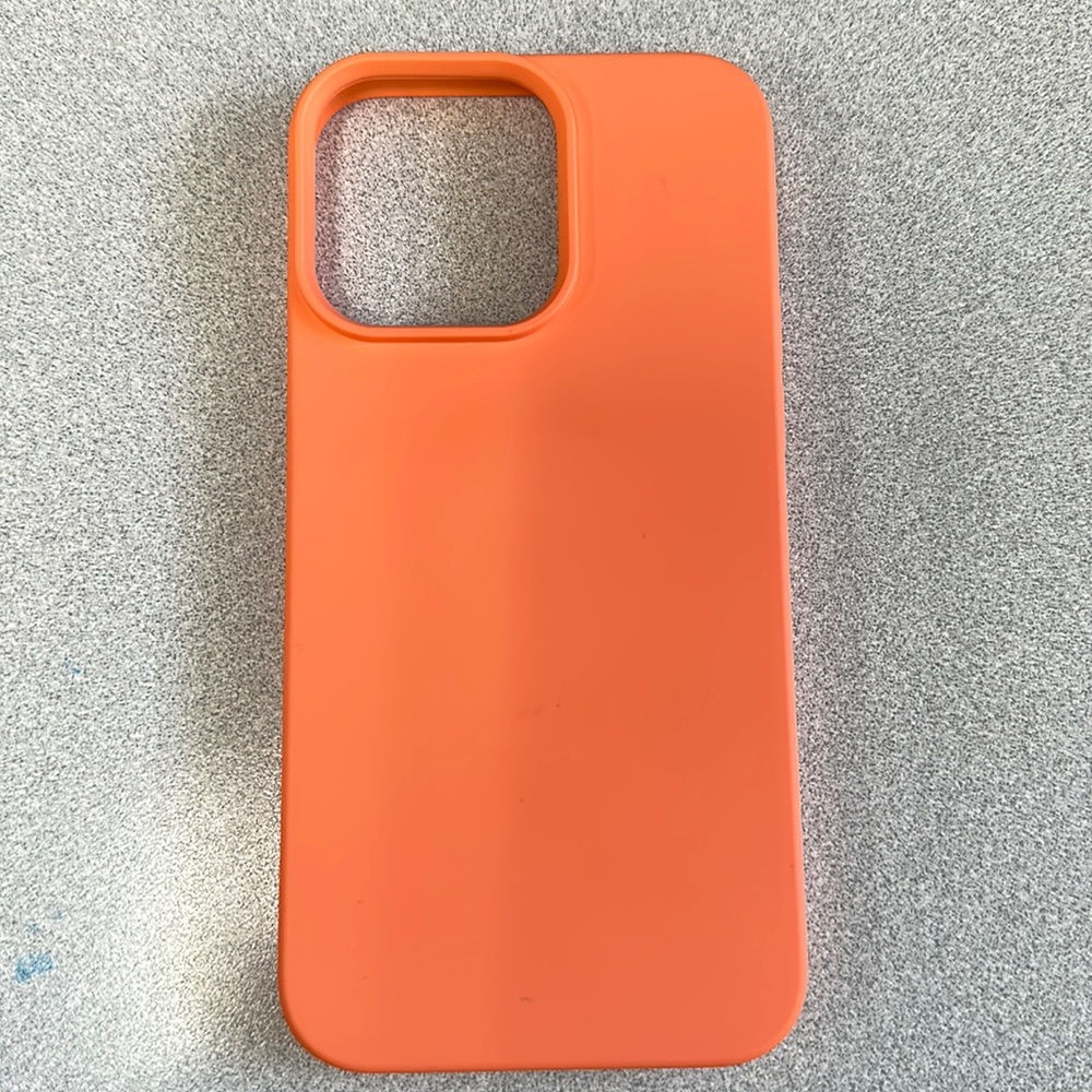 Silicone Orange iPhone 14 Pro Max Case - not MagSafe